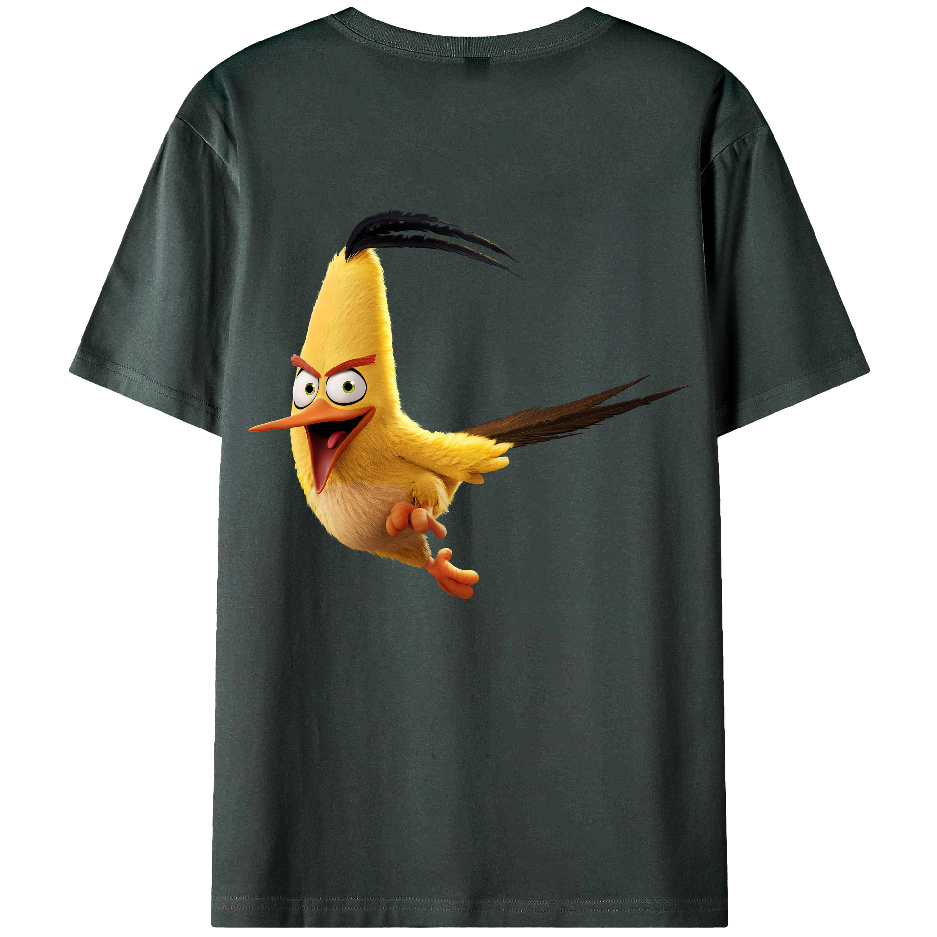 （画像用） Angry Birds アングリーバード 綿100％ メンズ半袖Tシャツ（バックプリント） 通気性